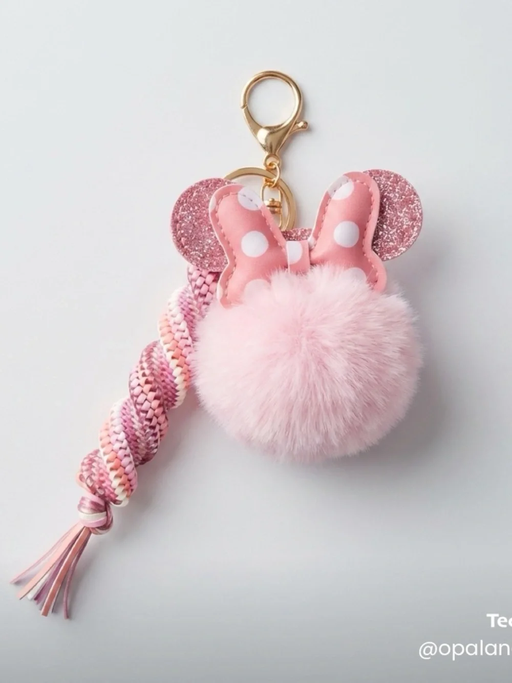 Pretty Pink Ears Keychain - Picture 2 of 3